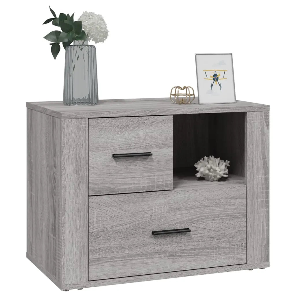 Comodino Grigio Sonoma 60x36x45 cm in Legno Multistrato cod mxl 29996