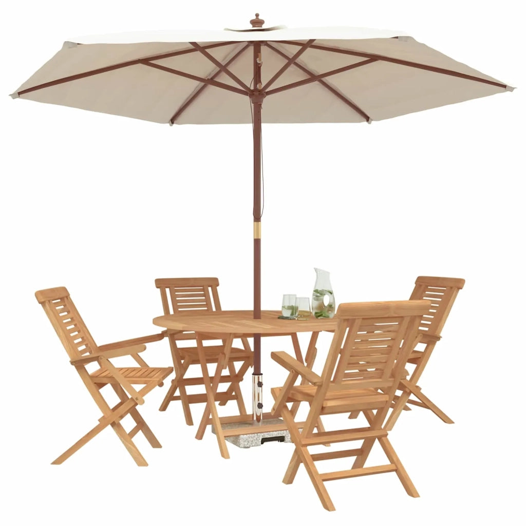 Set da Giardino 5 pz Marrone Legno di teak solido 3437369