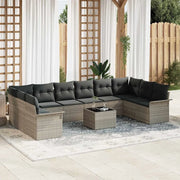 Set Divano da Giardino con cuscino 11 pcs Grigio Poly Rattan 3354221