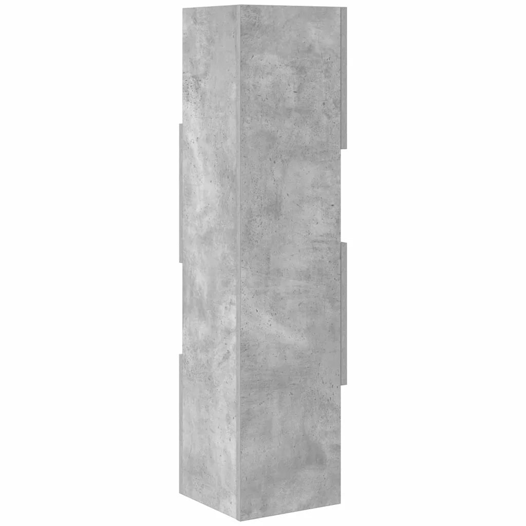 Mobile angolare Grigio cemento 25,5x25x102cm Legno multistrato 889808