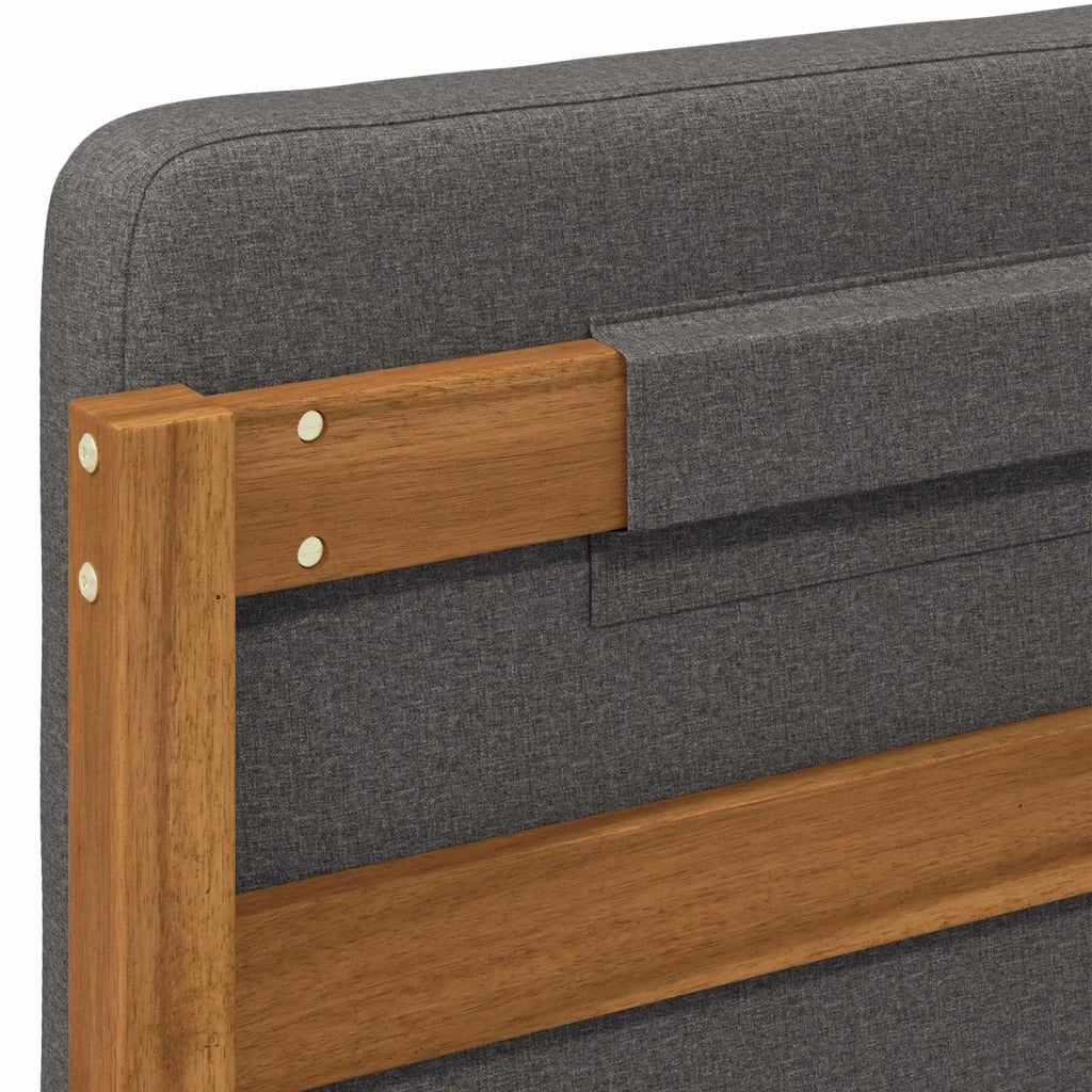 Letto con Testiera Rivestita Naturale e Grigio Chiaro 904005