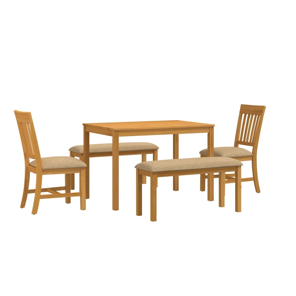 Set da pranzo 5 pz Beige Legno di Quercia Massello 3430279