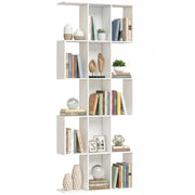 Libreria Scaffale 5 Livelli Soggiorno Studio Ufficio ¨C zephmum ¨C 80x24x200 cm Bianco