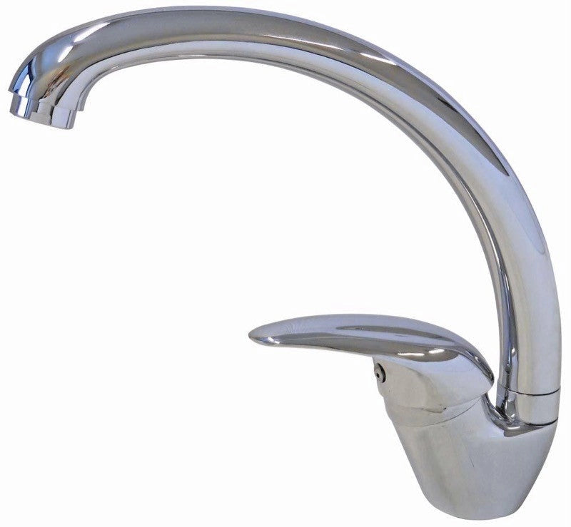 MISCELATORE LAVELLO A CANNA ALTA PERLA IN ACCIAIO CROMATO CARTUCCIA  mm. 40