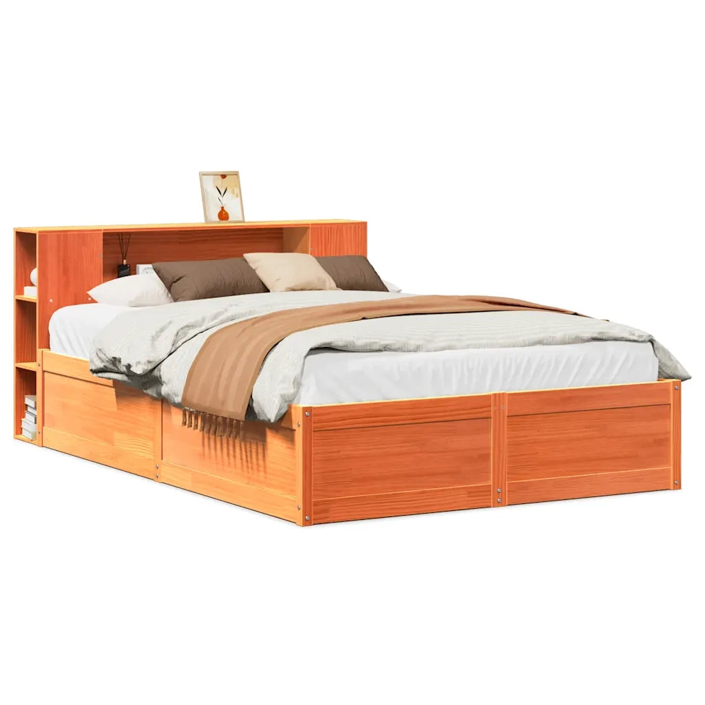 Giroletto senza Materasso Marrone Cera 150x200 cm Legno di Pino