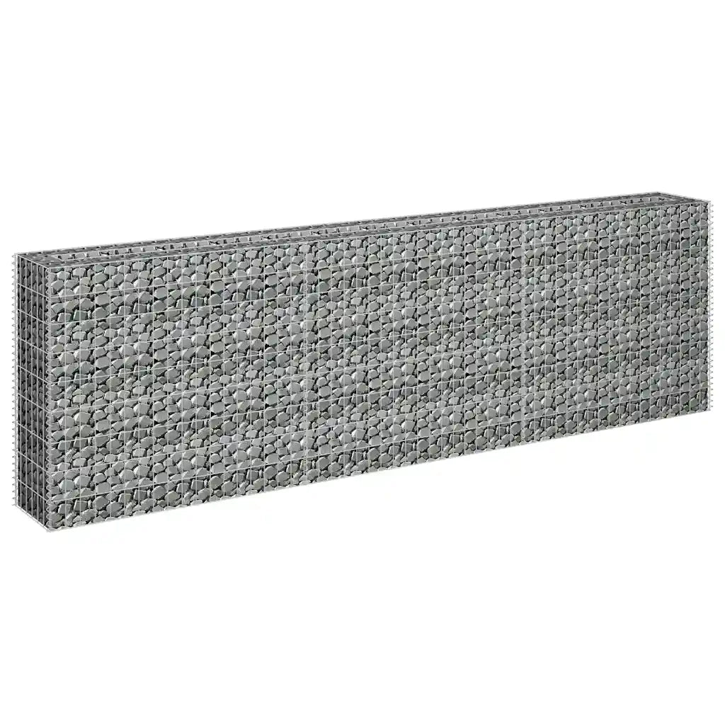 Gabbione Letto Rialzato in Acciaio Zincato 270x30x90 cm 145639