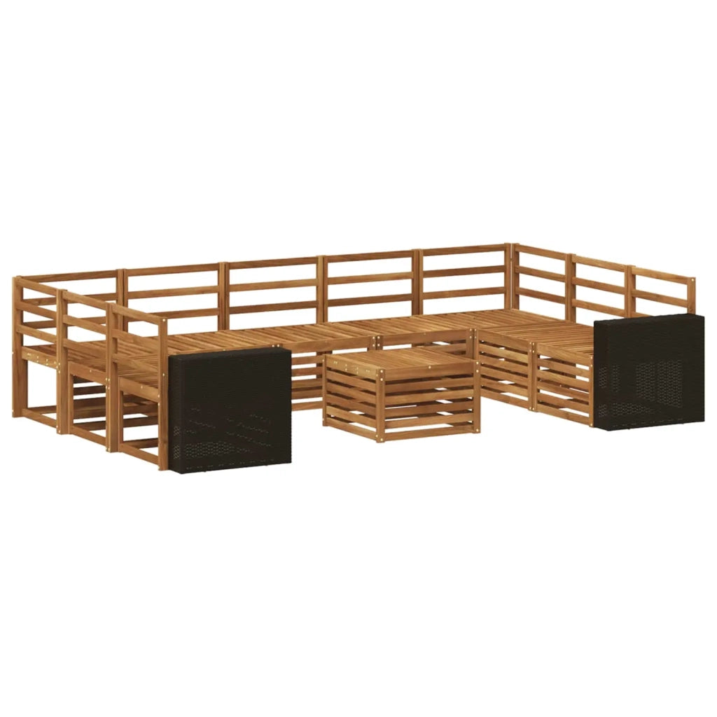 Set divani 10 pcs Naturale Legno di Acacia Massello 3384870