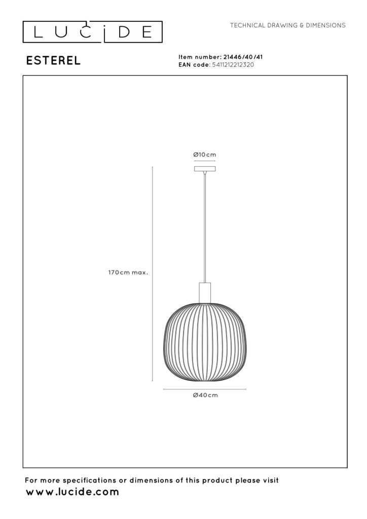 Lampada sospesa ESTEREL 1 luce taupe metallo GU10 Lucide