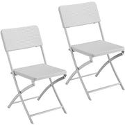 Set 2 Sedie da Giardino Pieghevoli in Polyrattan Bianco