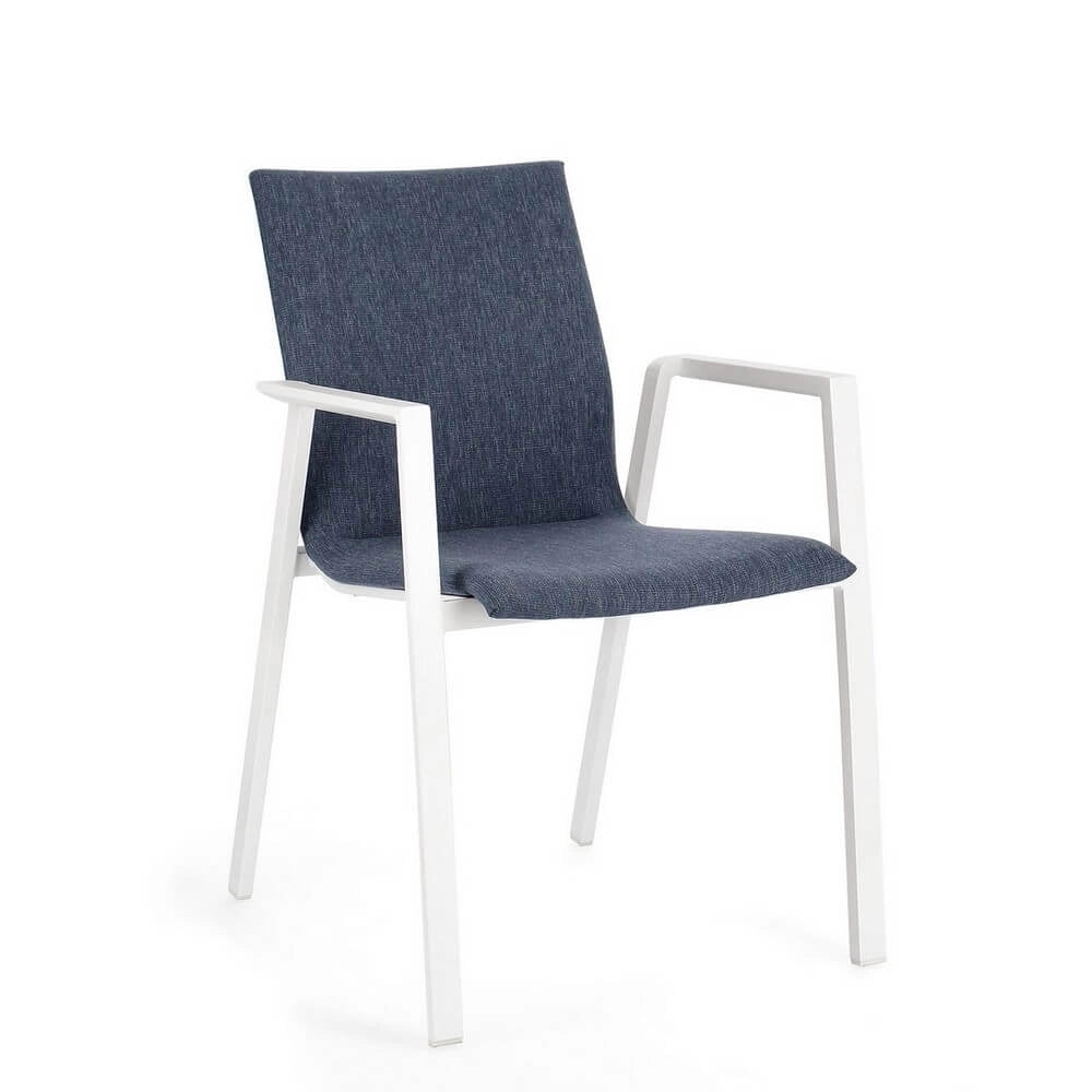 Set di 4 Sedia da Esterno con Braccioli in Alluminio e Tessuto - CLASSICAL