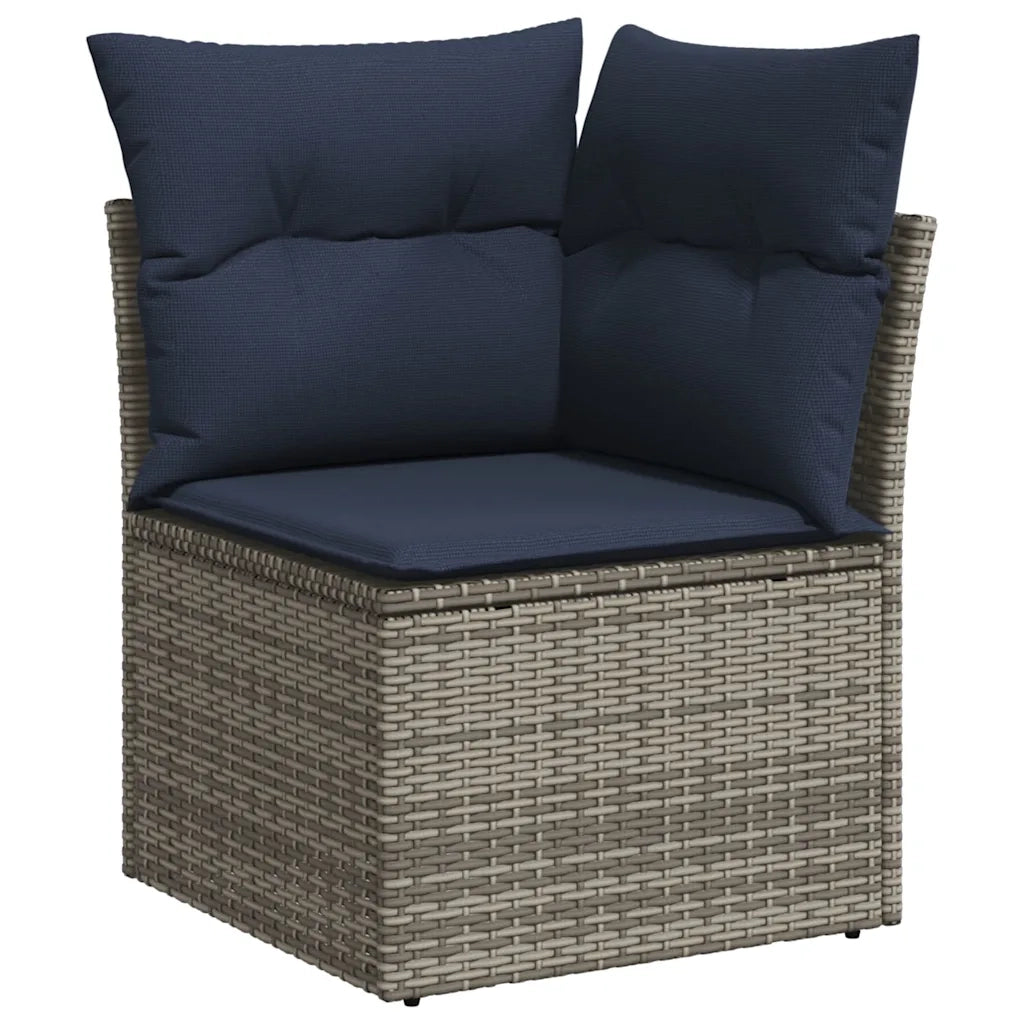 Set Divani da Giardino 8 pz con Cuscini Grigio in Polyrattan 3275001