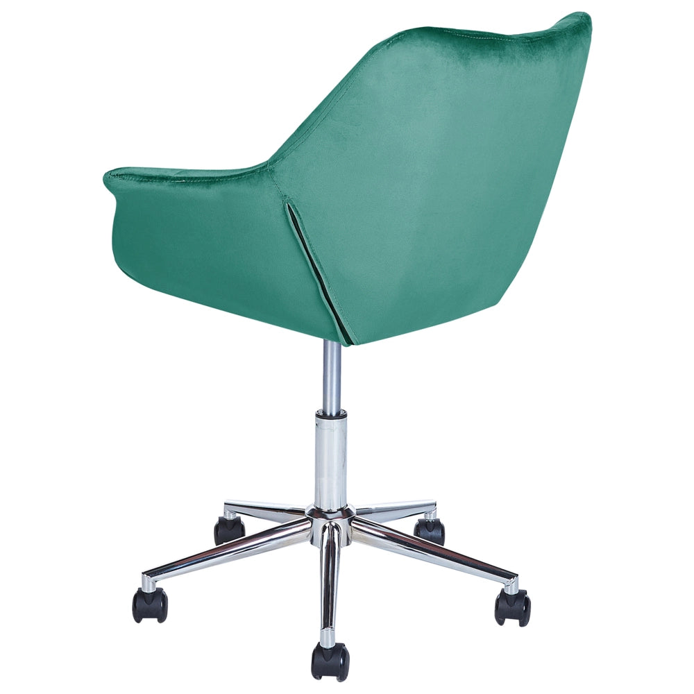 Sedia da ufficio in velluto verde girevole regolabile in altezza stile moderno home office