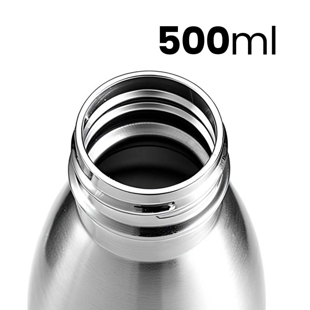 Bottiglia termica 500 ml design affusolato con tappo a prova di perdite Argento Avizar