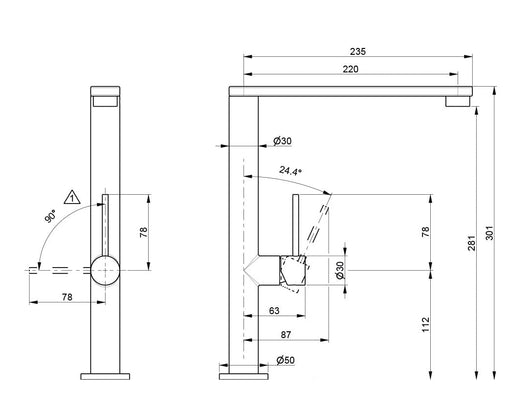 Rubinetto Cucina Miscelatore Monocomando Lavello Canna Piatta in Acciaio Inox River