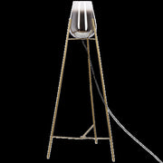 Lampada da terra in metallo con plafoniera vetro dorato 133 cm camera da letto soggiorno moderno contemporaneo