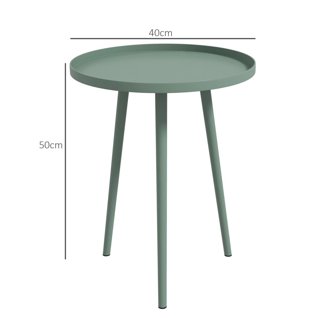 Tavolino da giardino ¨C Zephmum ¨C Verde, Acciaio, 40x40x50 cm