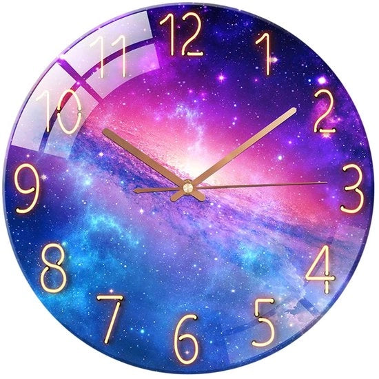 Orologio da Parete in Vetro Ronde 30cm Silenzioso Senza Tocco Decorativo per Salotto Cucina Camera da Letto Corridoio Ufficio