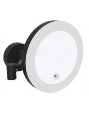 Specchio doccia con illuminazione a LED e sensore touch in ottone nero / ø 20cm