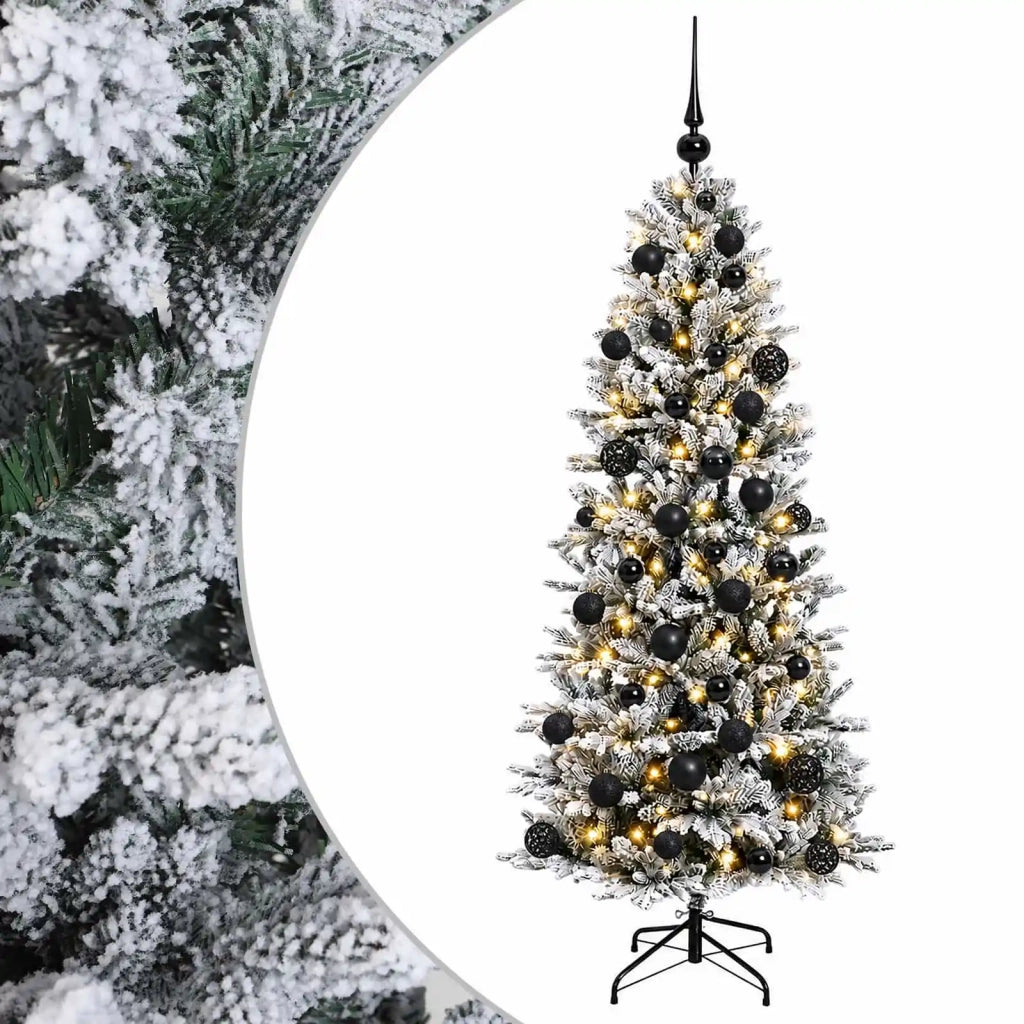Albero di Natale artificiale con palline 150 cm 150 LED 3465566