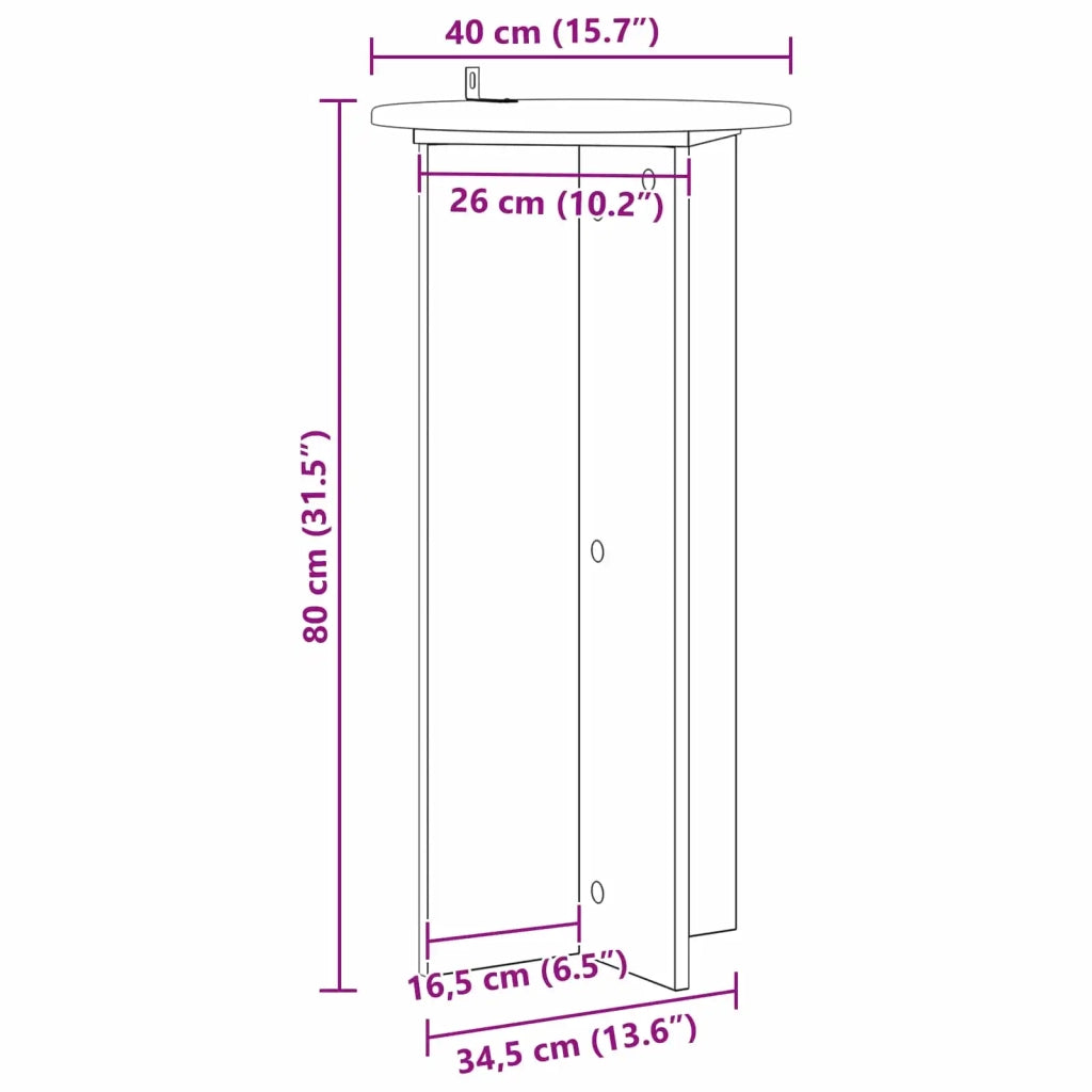 Supporto per piante 2 pz Grigio Cemento 40 x 40 x 80 cm 899702