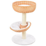 Tiragraffi albero per gatti cuccia per gatti giocattolo peluche in sisal naturale e legno di salice 3702280