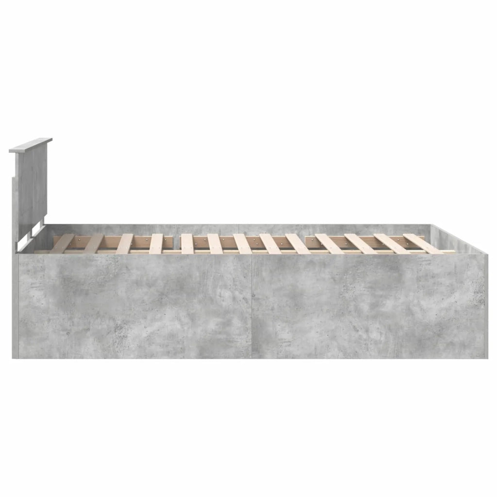 Struttura del letto con testiera Grigio cemento 150 x 200 cm