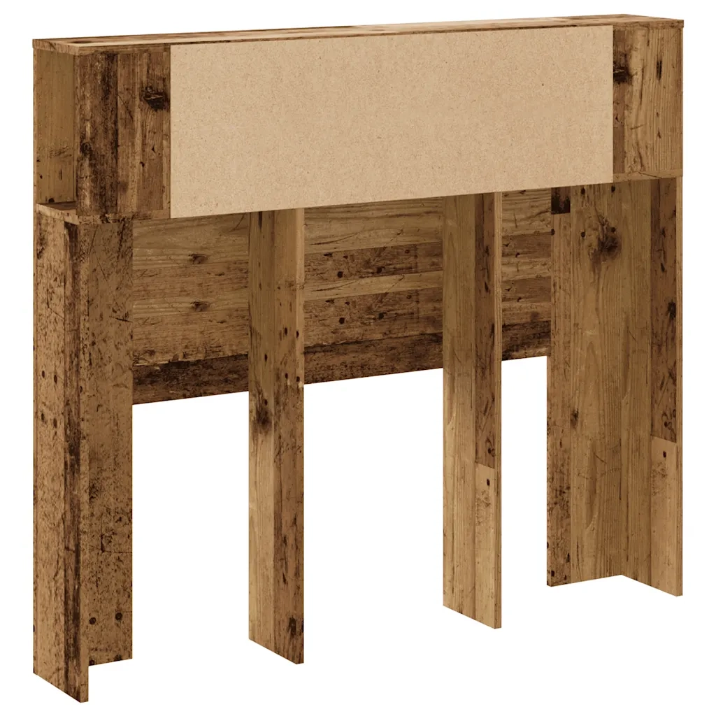 Testiera con Contenitore-Testiera con Ripiani Legno 120x19x104,5 cm in Multistrato