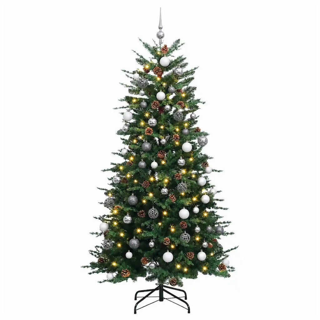 Albero di Natale Artificiale con Rami Pieghevoli 240 cm 300 LED 3467271
