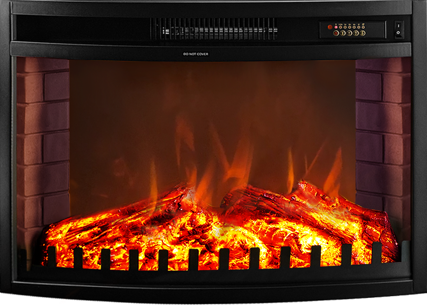 Camino Elettrico da Incasso 50,6x71,1x20,4 cm Effetto Fiamma 1500W Zakinthos Nero