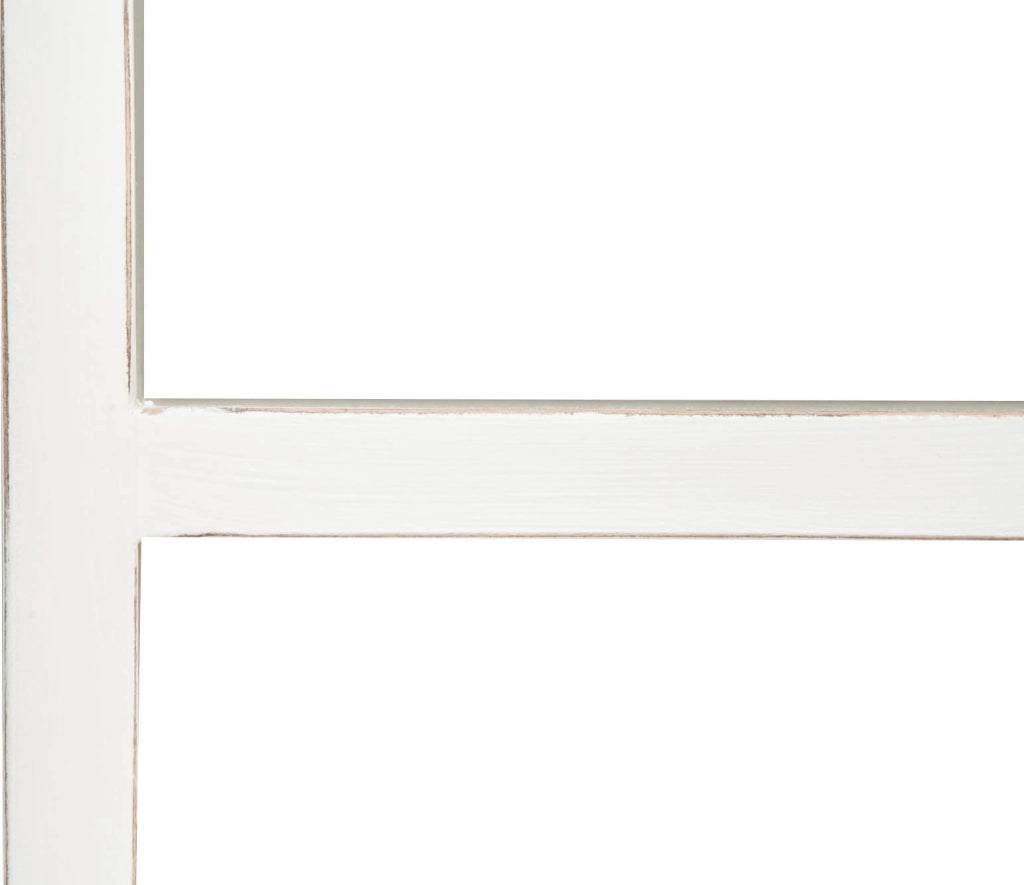 Biscottini Libreria in legno massello di tiglio finitura bianca anticata L82xPR36xH201 cm. Made in Italy