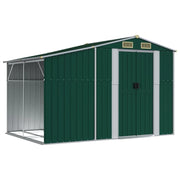 Casetta da giardino cabina ripostiglio casetta da esterno robusta casetta per attrezzi 277 x 192,5 x 179 cm acciaio zincato verde 02_0022376