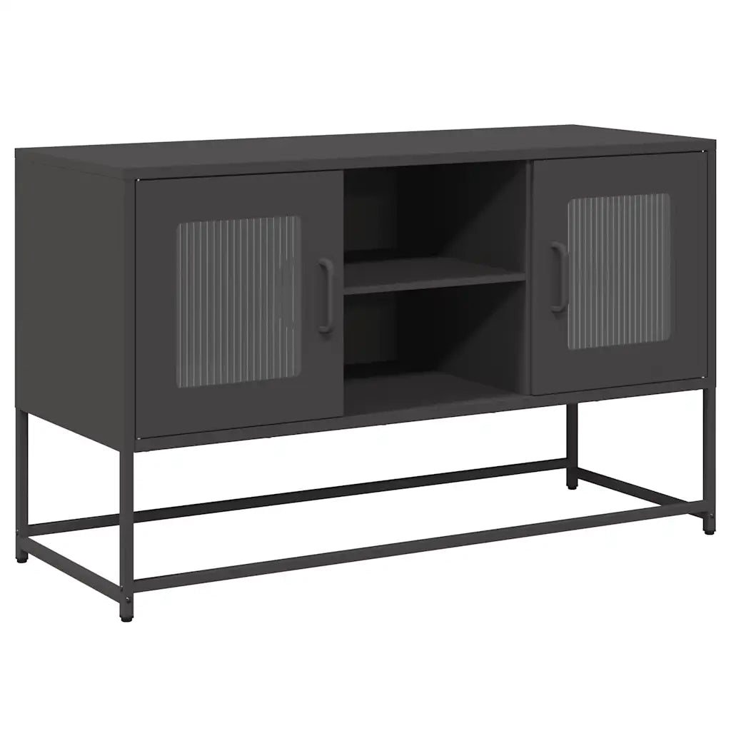 Mobile TV Nero 100,5x39x60,5 cm in Acciaio