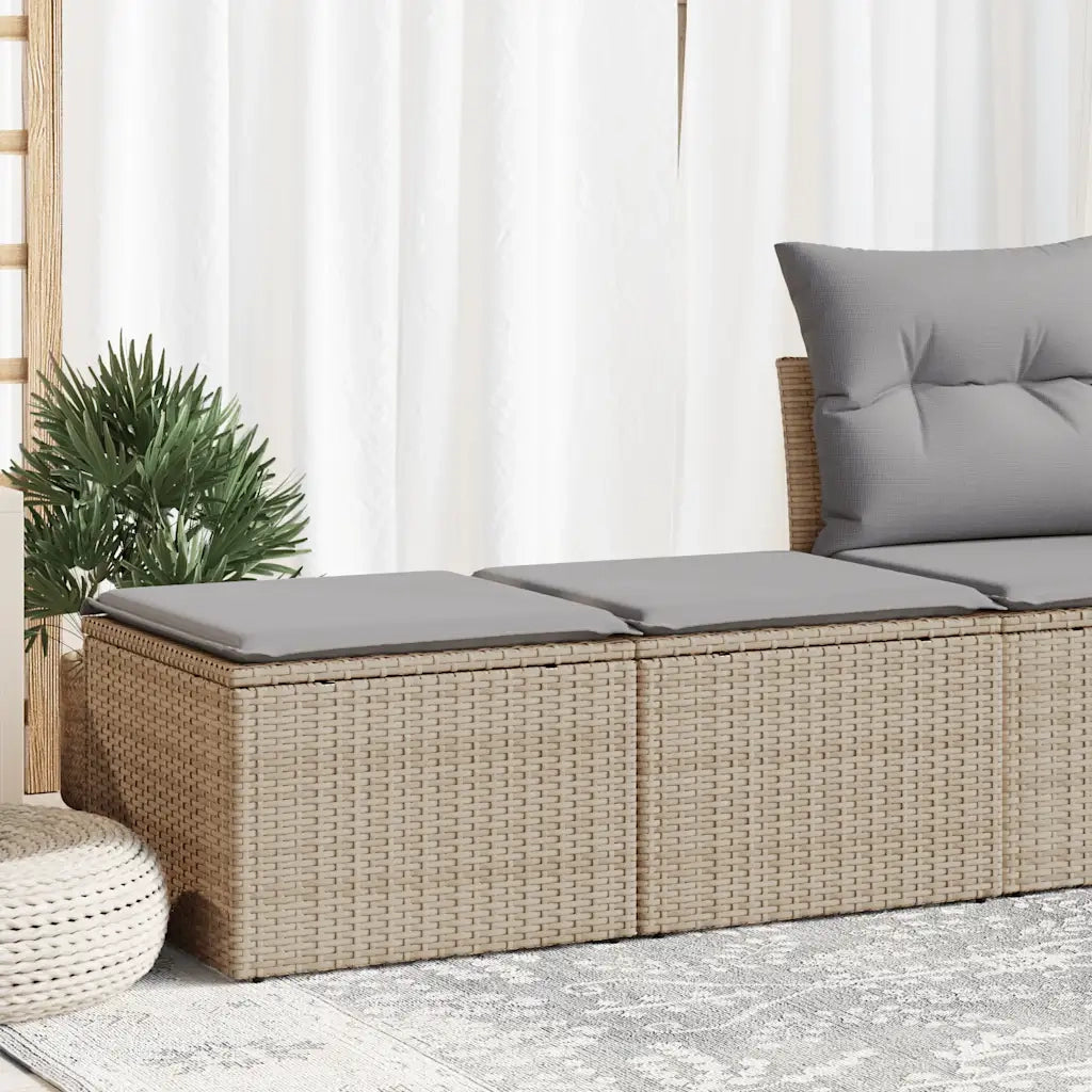 Set Divano da Giardino 2 pz con Cuscini-Sofa da Giardino-Divanetto da esterno Beige Polyrattan Acacia 112202