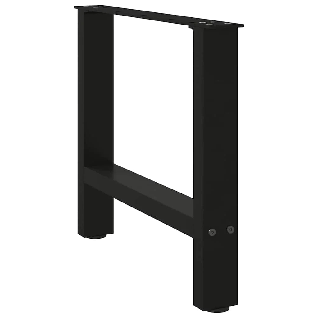 Set di 2 gambe quadrate per tavolino da caffè 50 x 43 cm design moderno pratiche con piedini livellatori acciaio nero 02_0057520