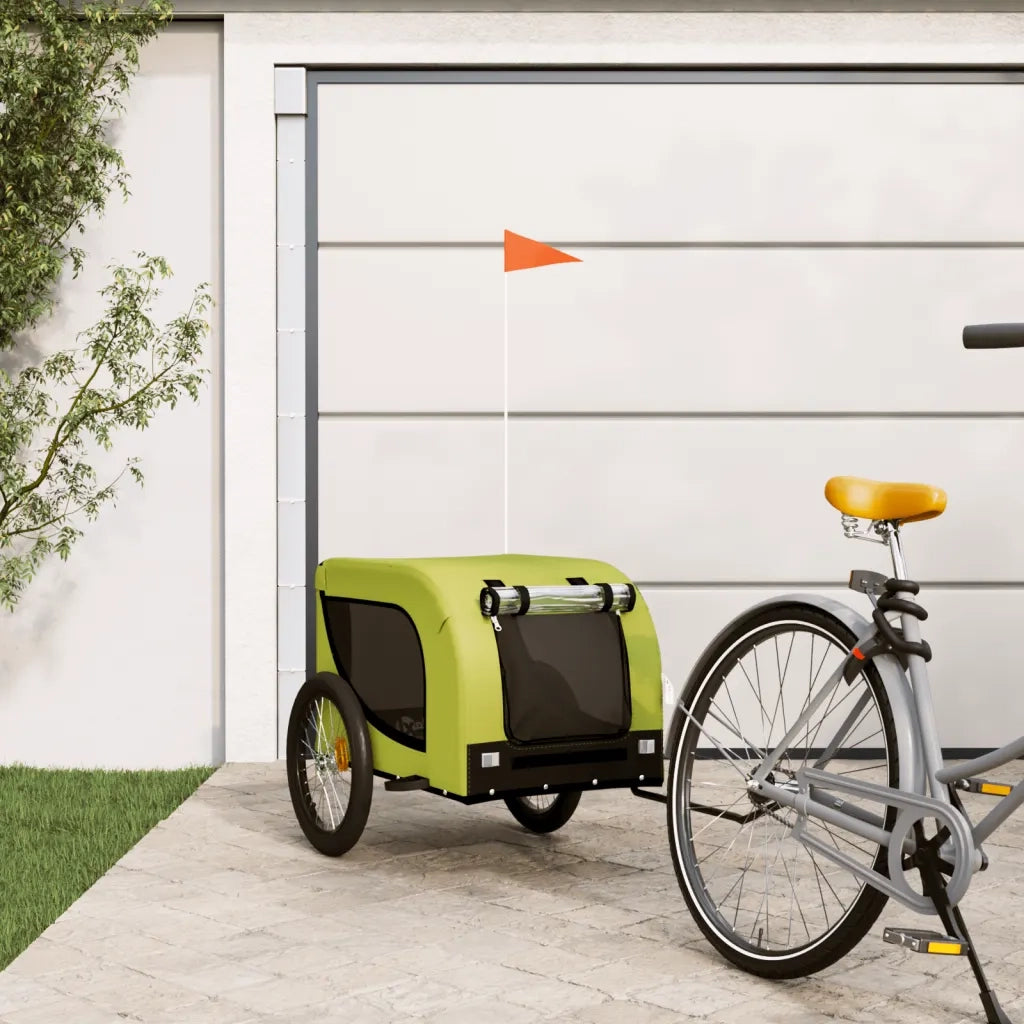 Rimorchio da Bici per Animali Verde e Nero Oxford e Ferro CFW4073702