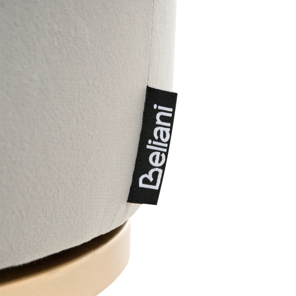 Panca imbottita beige con gambe in metallo grigio chiaro glamour soggiorno camera da letto