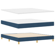 Letto a Molla con Materasso Blu 180x200 cm in Tessuto