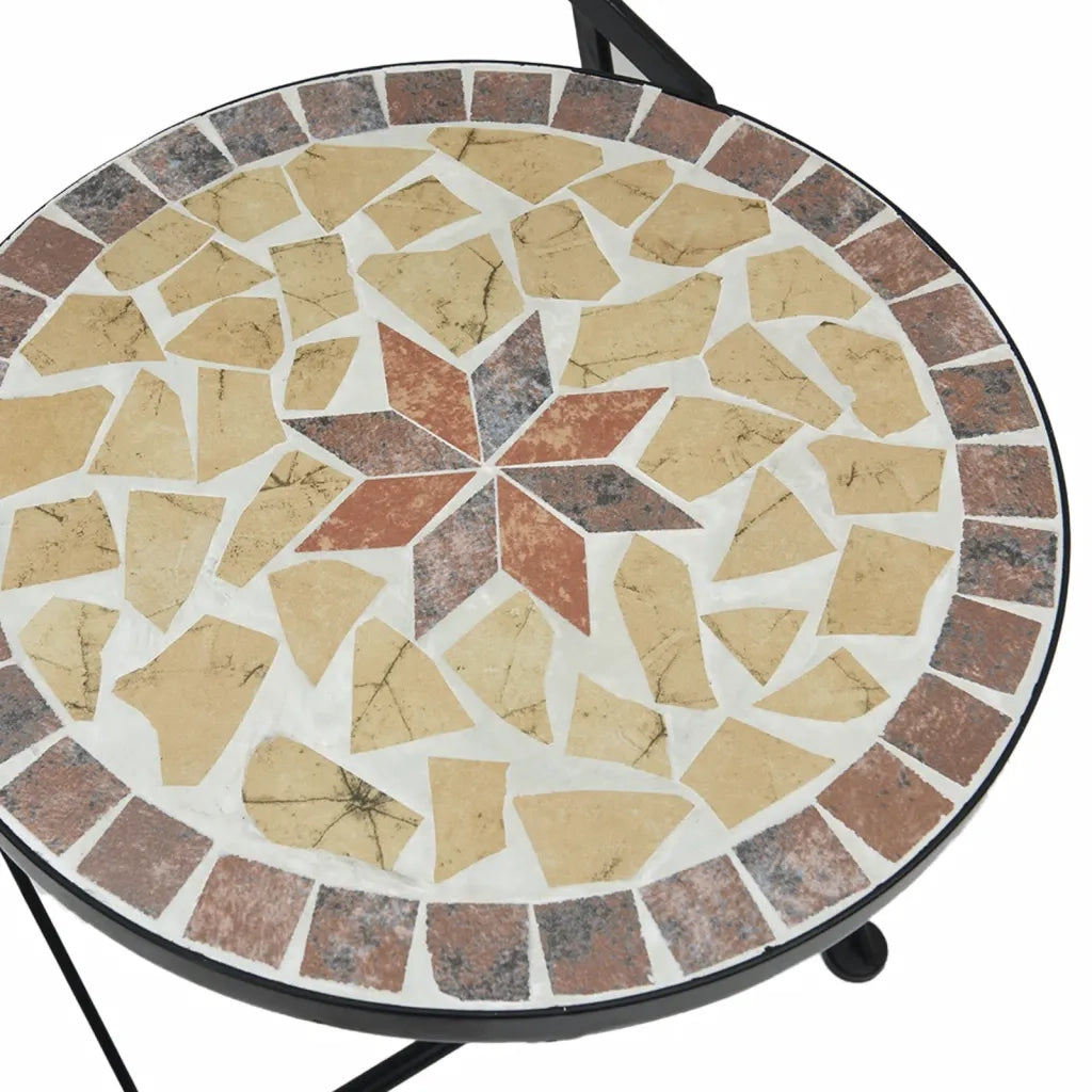 Sedie da BistrÃ² Pieghevoli 2 pz Terracotta e Bianco in Ceramica