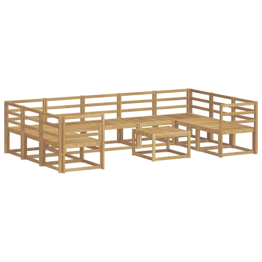 Set di divani da esterno 10 pcs Bianco Legno di Acacia Massello 3388238
