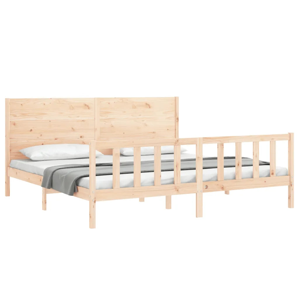 Giroletto senza Materasso-Struttura Letto 200x200 cm in Legno Massello di Pino 197423
