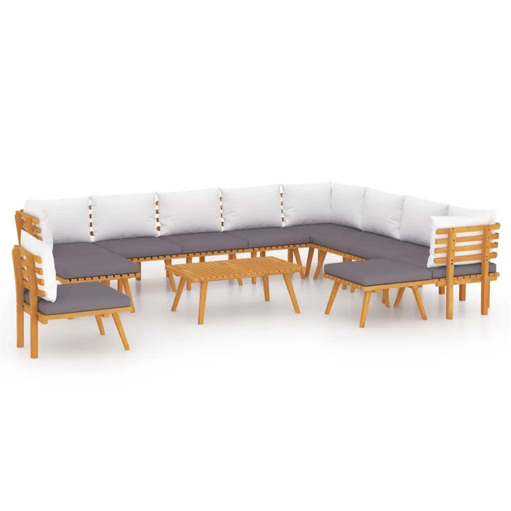 Set Divani da Giardino 12 pz con Cuscini in Massello di Acacia cod mxl 38197
