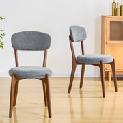 Set 2 Sedie da Pranzo in Tessuto di Lino Imbottite ¨C MINIMAL ¨C Stile Moderno, Grigio