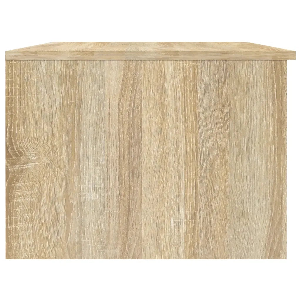 Tavolino Bianco e Rovere Sonoma 102x50x36 cm Legno Multistrato 811354