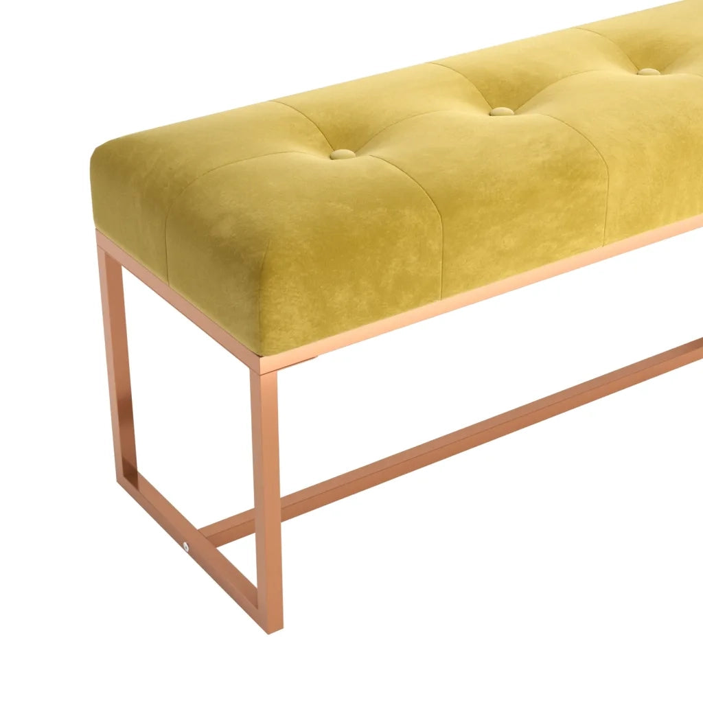 Panca Giallo Senape 110x36x45 cm in Velluto 350602