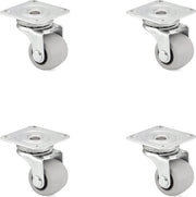 Set di ruote per mobili da 4 ruote - ruote di gomma silenziose - 30 mm - interno ed esterno - senza tracce - con freno