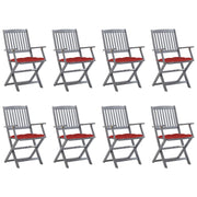 Sedie da Giardino Pieghevoli 8 pz con Cuscini Massello Acacia cod mxl 45860