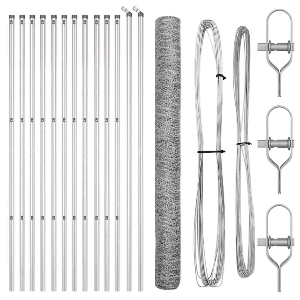 Set di Recinzione Set di 2 Acciaio zincato 25 x 1.5 m Durevole
