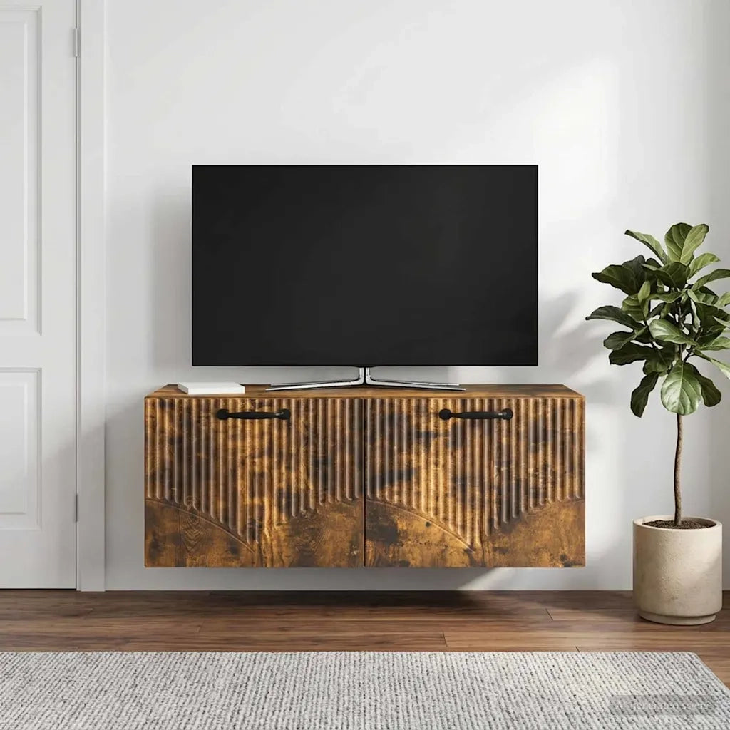 Mobile Porta TV da Muro Rovere Fumo 78,5 x 31 x 30 cm 899060
