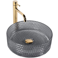 Lavabo Da Appoggio Rea Cristal Black 35