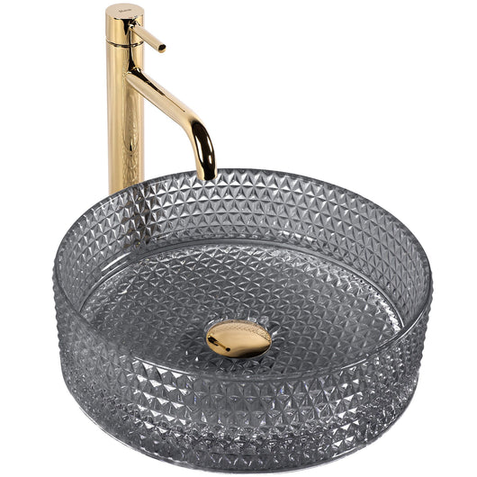 Lavabo Da Appoggio Rea Cristal Black 35